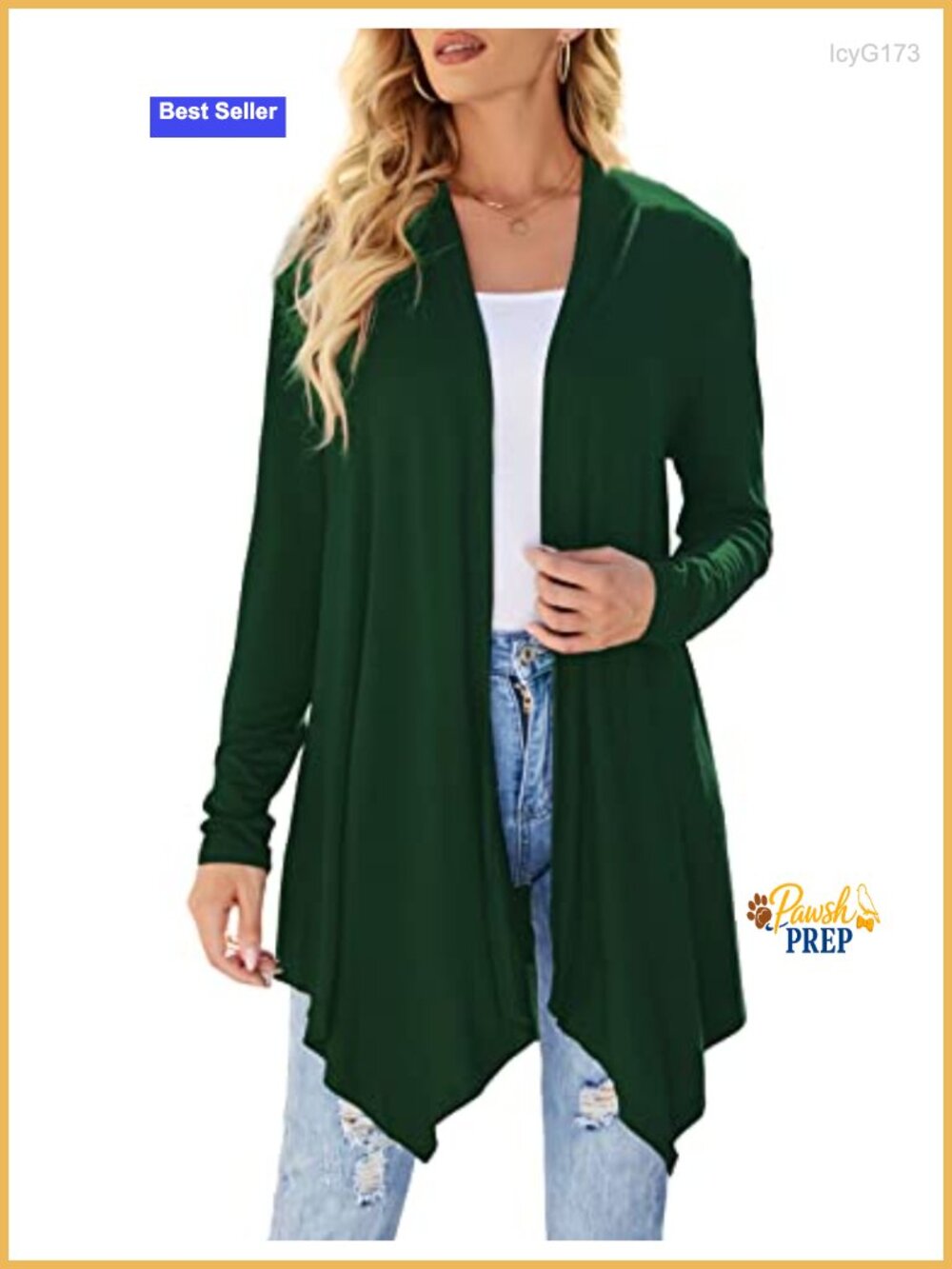 Lightweight Long Sleeve Open Front Cardigan Duster Hi-Low Draped Knit Sweater